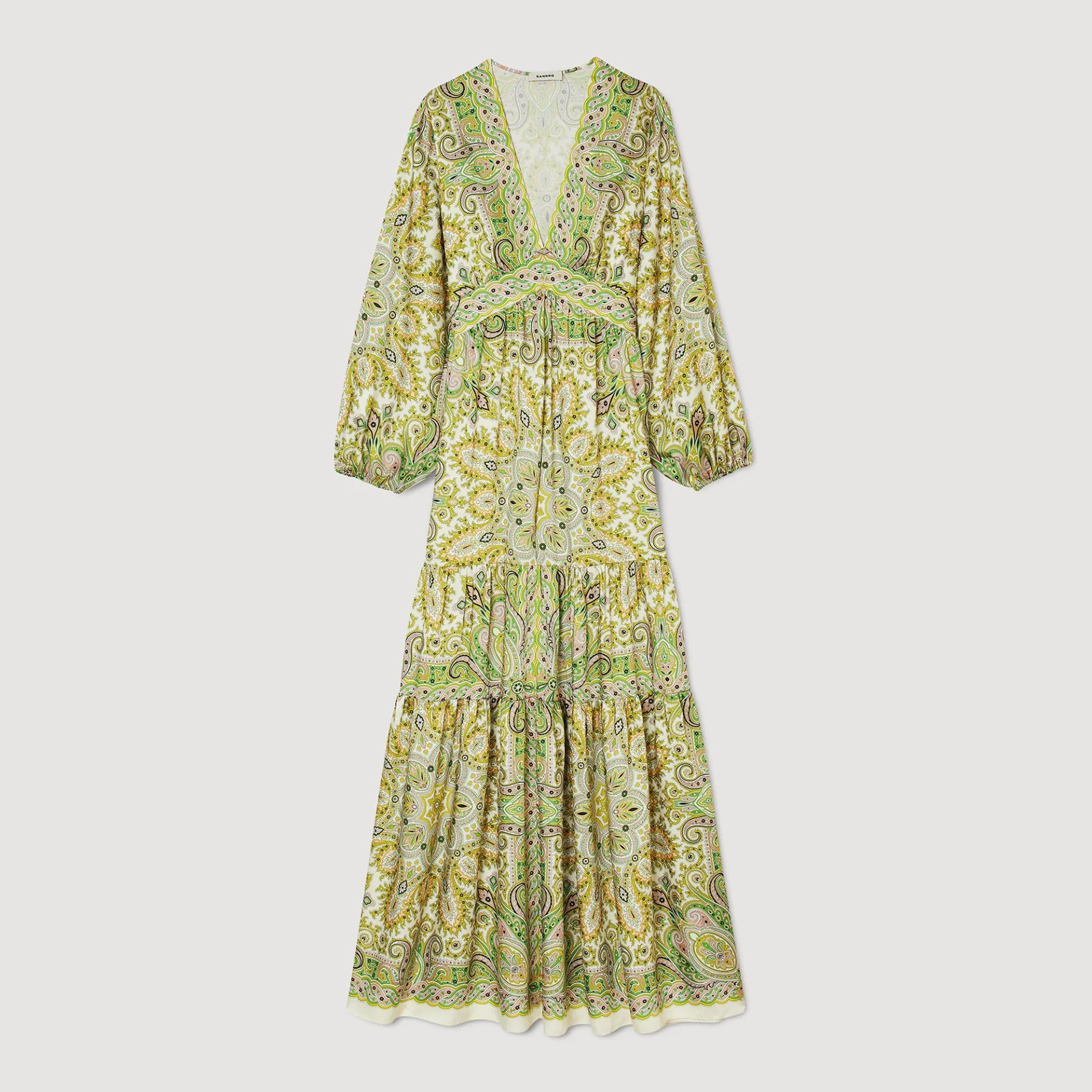 Sandro Paris Vestidos-Vestido Longo Com Estampa De Lenco