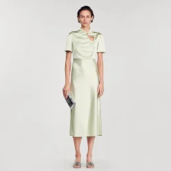 Sandro Paris Vestidos-Vestido Longo De Cetim