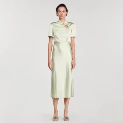 Sandro Paris Vestidos-Vestido Longo De Cetim