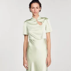 Sandro Paris Vestidos-Vestido Longo De Cetim