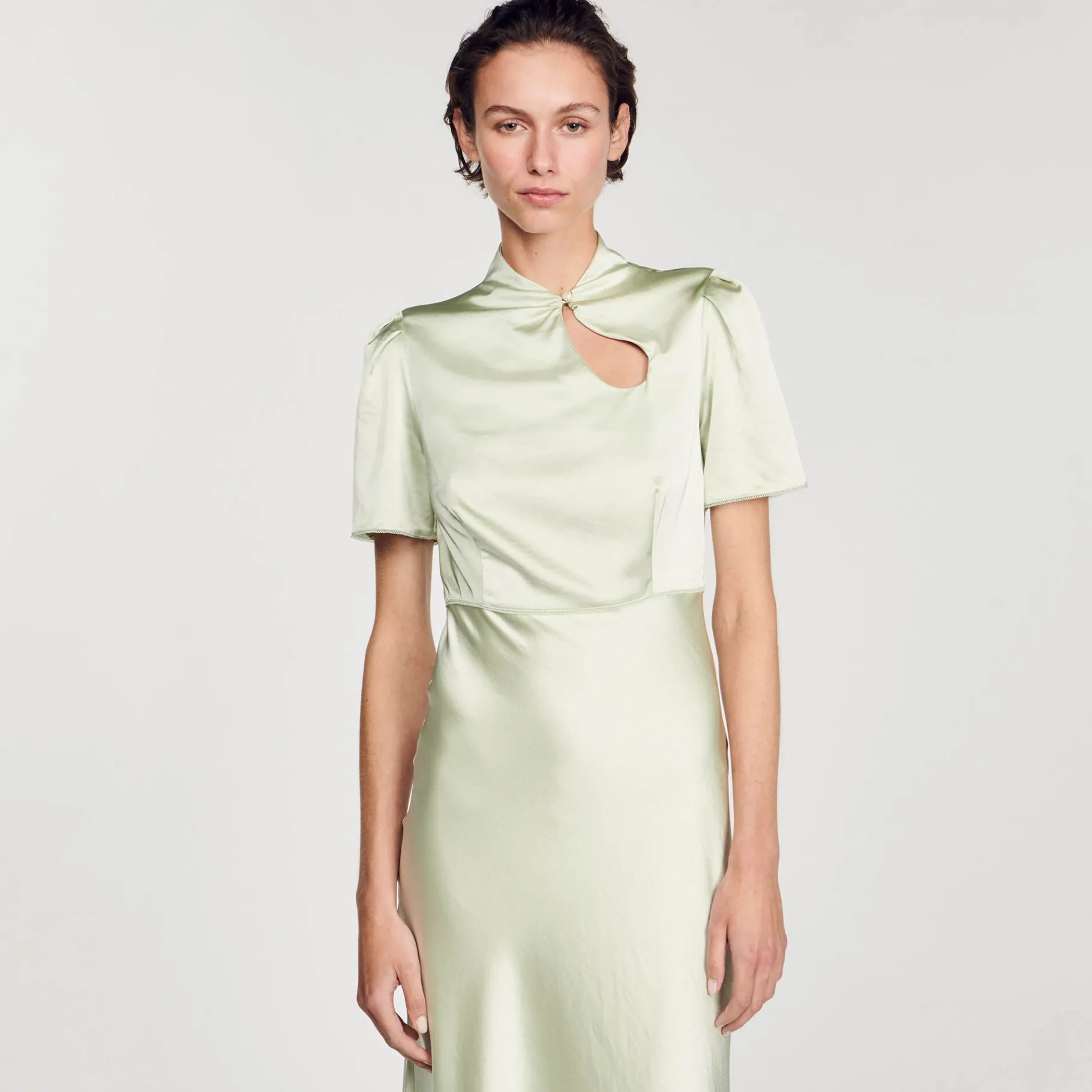 Sandro Paris Vestidos-Vestido Longo De Cetim