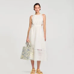 Sandro Paris Vestidos-Vestido Longo De Linho