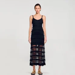 Sandro Paris Vestidos-Vestido Longo De Malha