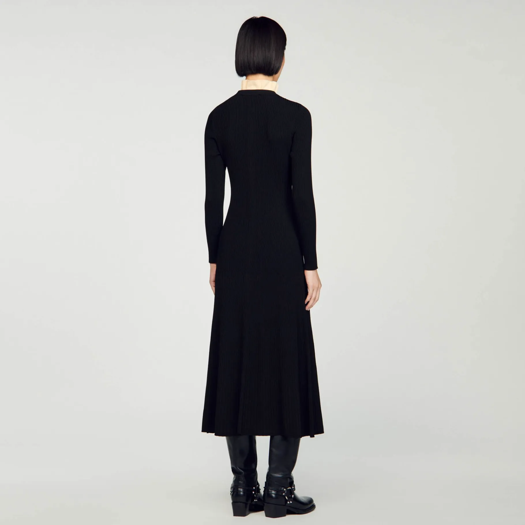 Sandro Paris Vestidos-Vestido Longo De Malha Canelada