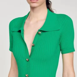 Sandro Paris Vestidos-Vestido Longo De Malha Canelada