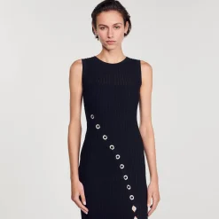 Sandro Paris Vestidos-Vestido Longo Decorado Com Diamantes