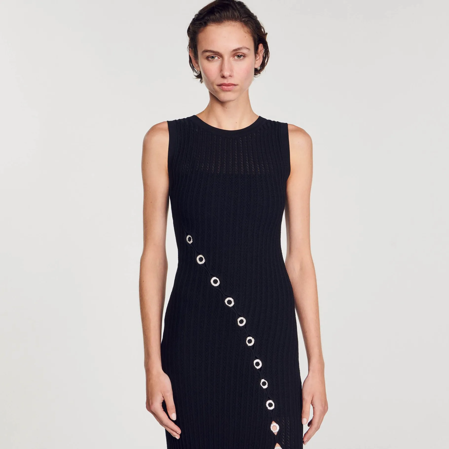 Sandro Paris Vestidos-Vestido Longo Decorado Com Diamantes