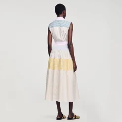 Sandro Paris Vestidos-Vestido Longo Em Patchwork