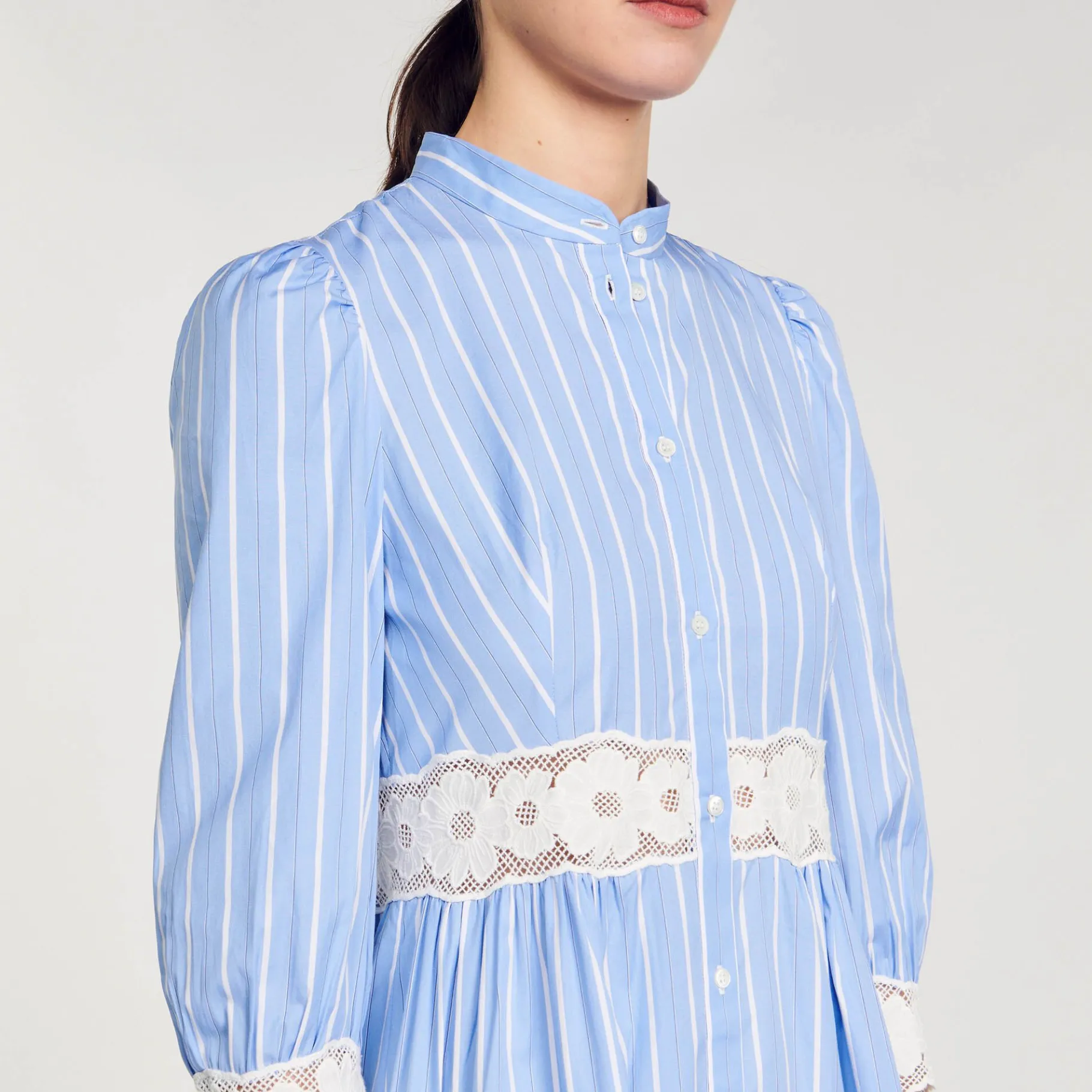 Sandro Paris Vestidos-Vestido Longo Listrado De Algodao