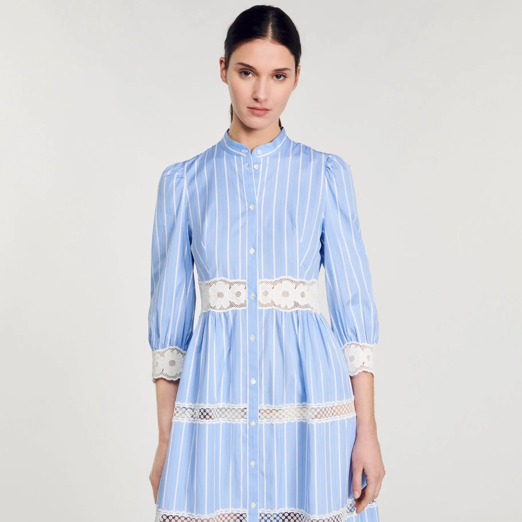 Sandro Paris Vestidos-Vestido Longo Listrado De Algodao