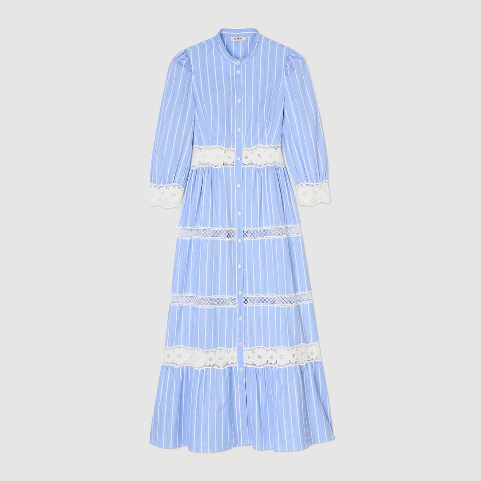 Sandro Paris Vestidos-Vestido Longo Listrado De Algodao