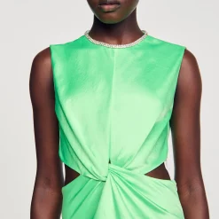 Sandro Paris Vestidos-Vestido Midi Com No