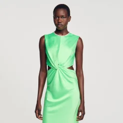 Sandro Paris Vestidos-Vestido Midi Com No