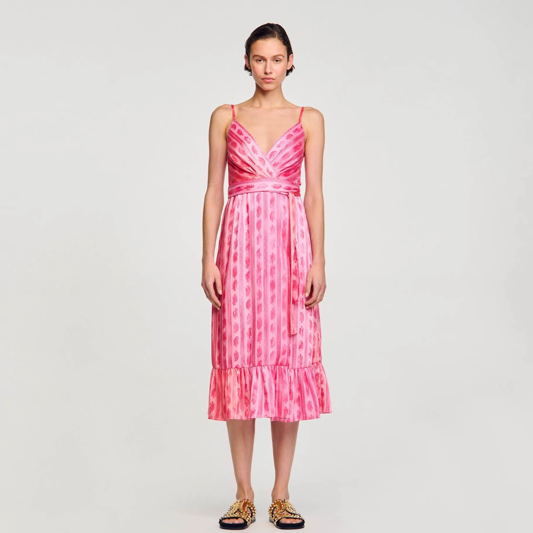 Sandro Paris Conjuntos-Vestido Midi Com No Na Cintura