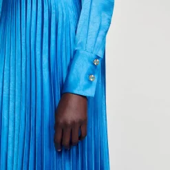 Sandro Paris Vestidos-Vestido Midi De Cetim E Pregas