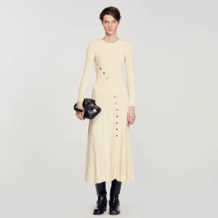 Sandro Paris Vestidos-Vestido Midi De Malha