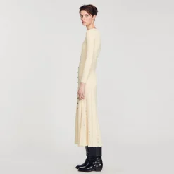 Sandro Paris Vestidos-Vestido Midi De Malha