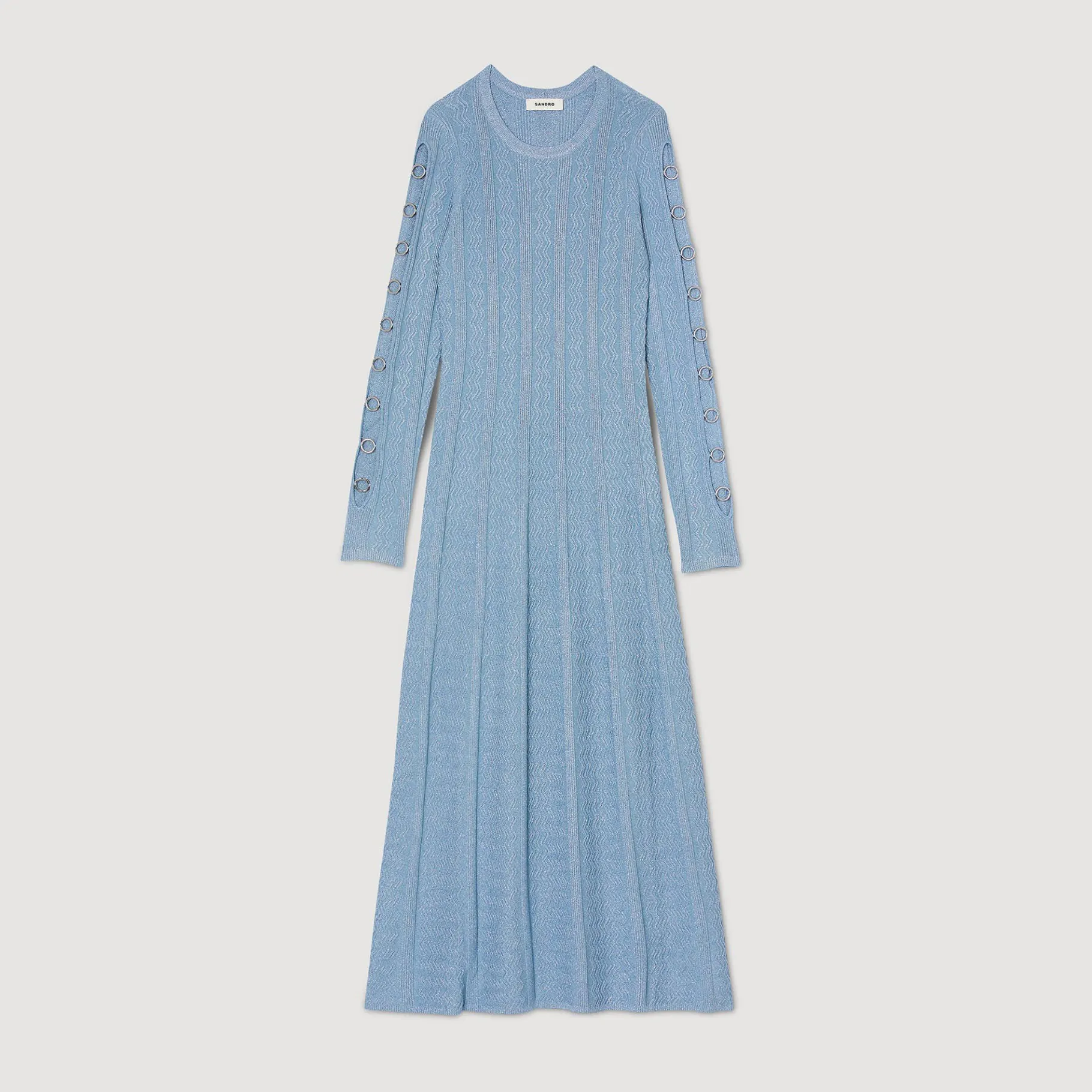 Sandro Paris Vestidos-Vestido Midi De Malha Com Mangas Compridas