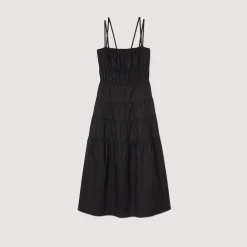 Sandro Paris Vestidos-Vestido Midi Franzido