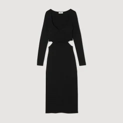 Sandro Paris Vestidos-Vestido Midi Vazado
